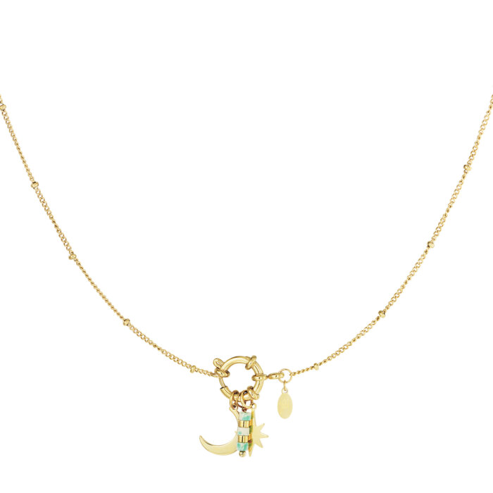 Ketting moon star blue gold