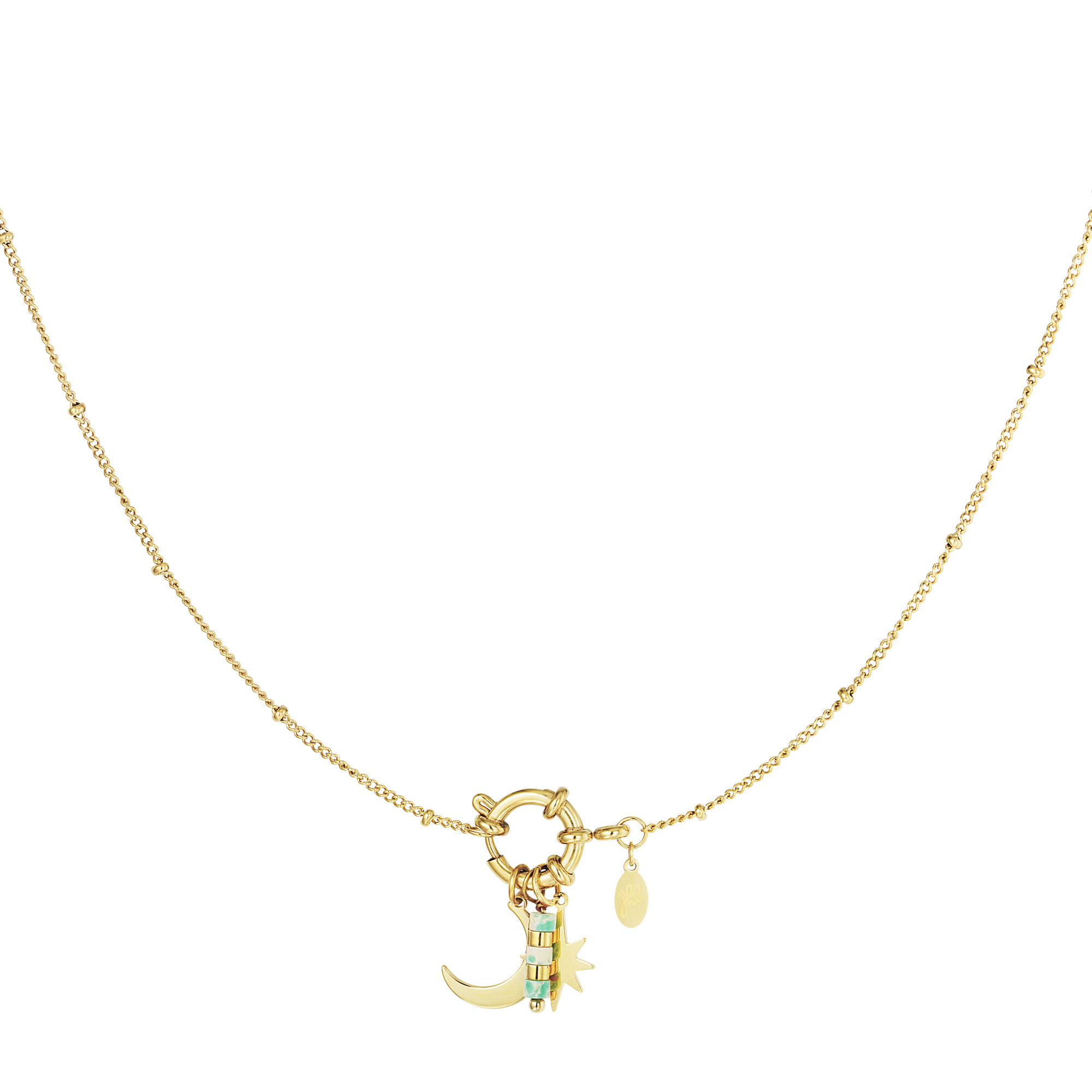 Ketting moon star blue gold