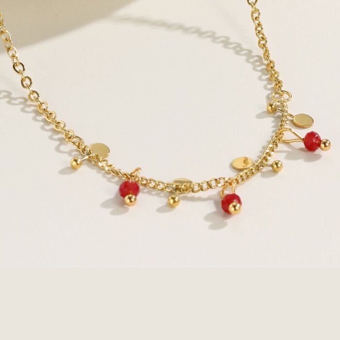 Ketting red stones - Afbeelding 2