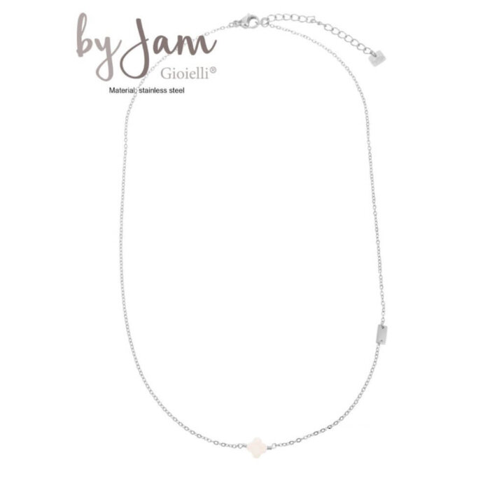 Ketting silver white clover