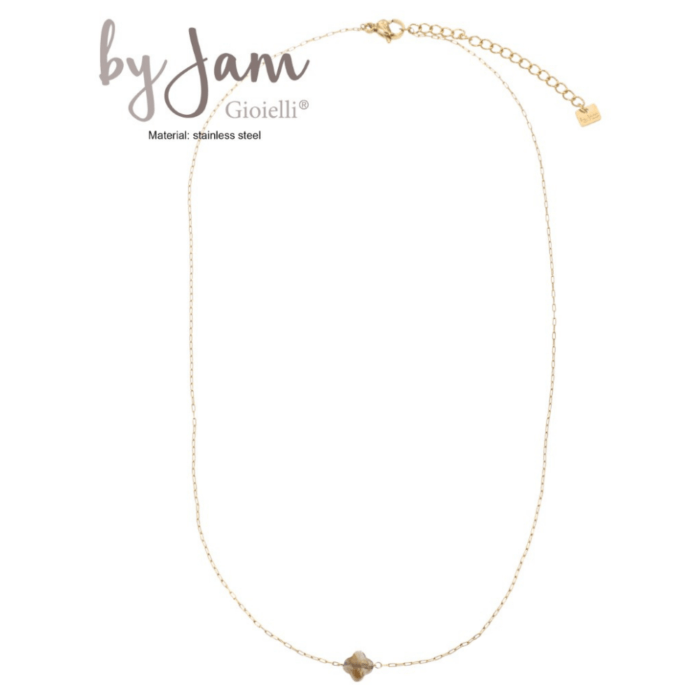 By jam ketting goud groene klaver