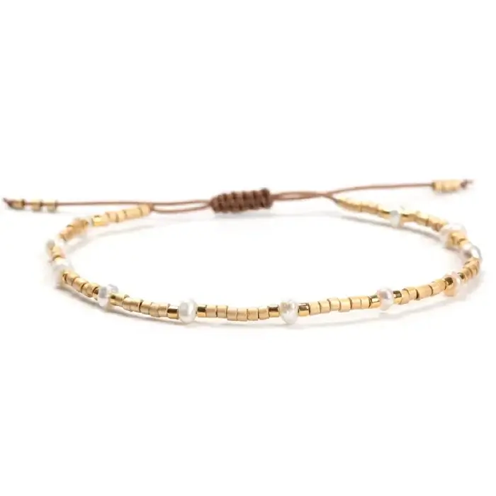 Armbandje kralen parel beige