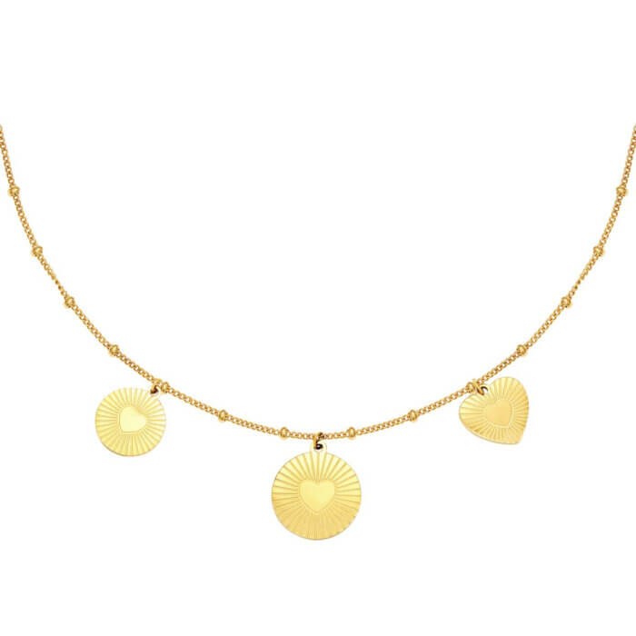 Bedeltjes ketting met hartjes