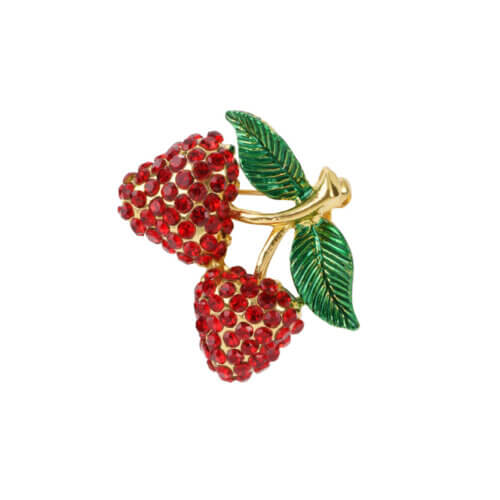 Broche kersjes met glitters