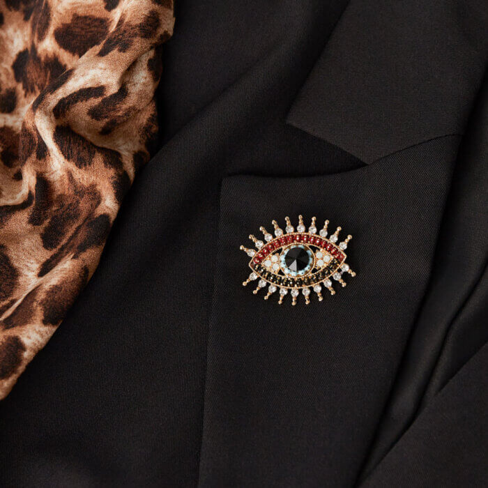 Broche speld - oog met glitters XSIERA
