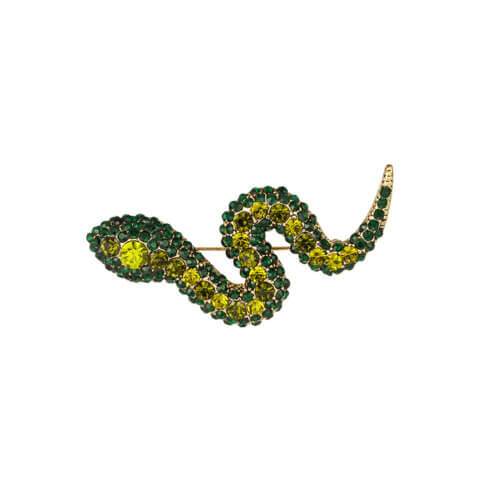 Broche,speld slang groen XSIERA