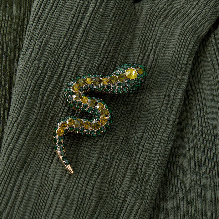 Broche,speld slang groen XSIERA