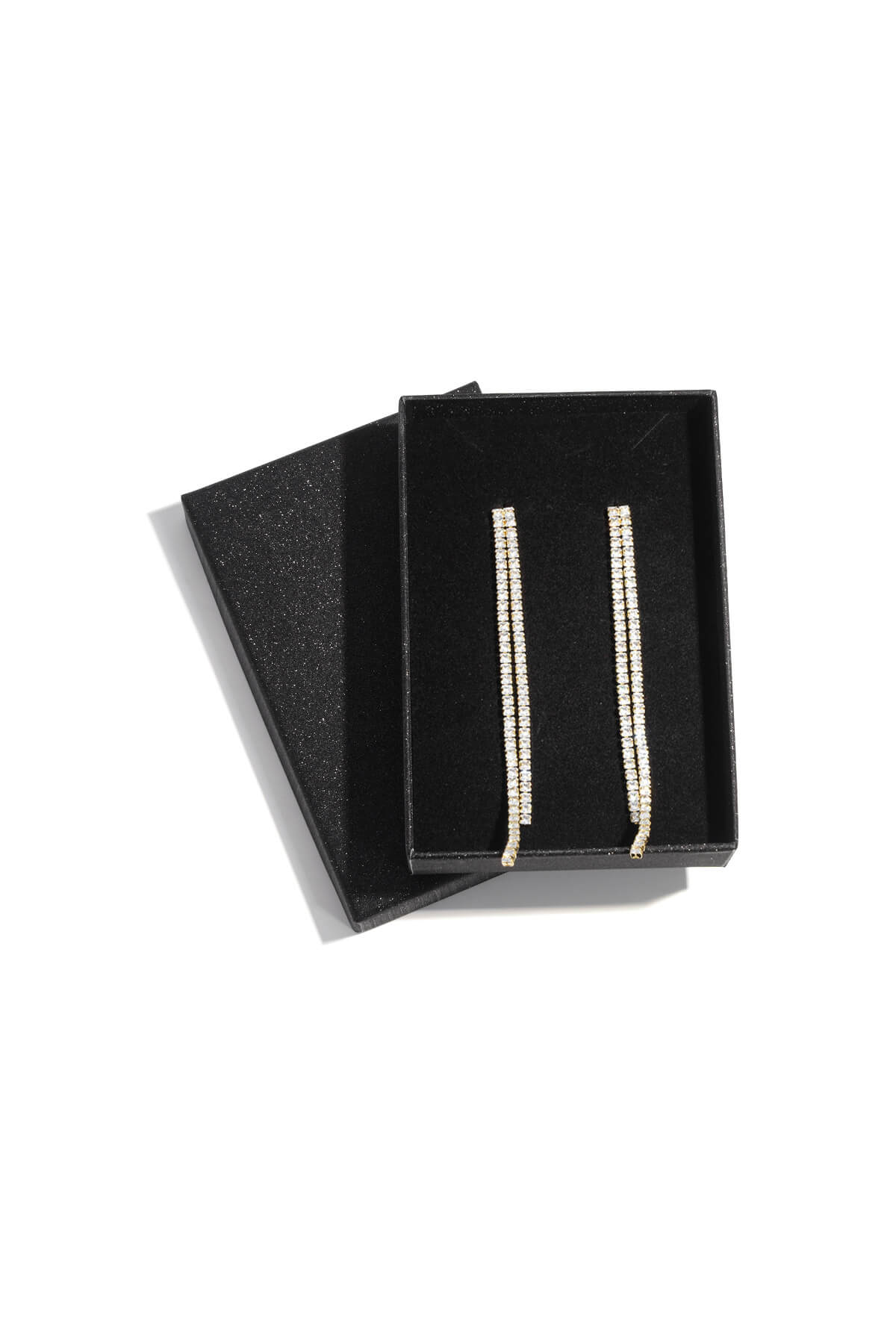 Oorbellen elegant strass goud in doosje