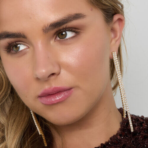 Oorbellen elegant strass goud xsiera