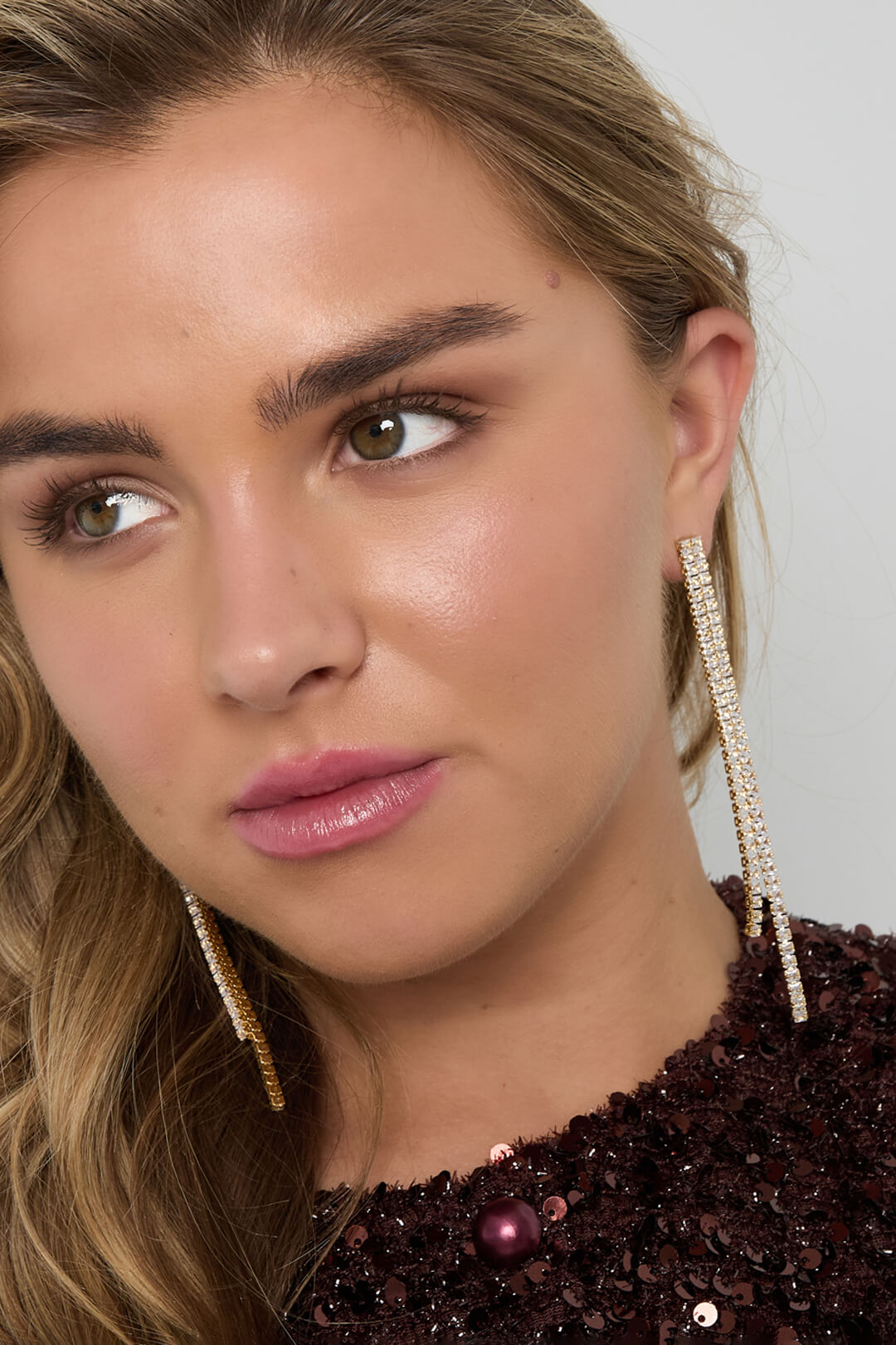 Oorbellen elegant strass goud xsiera