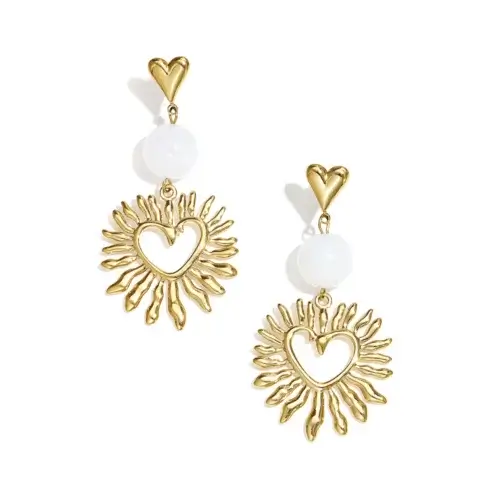 Oorbellen statement white heart